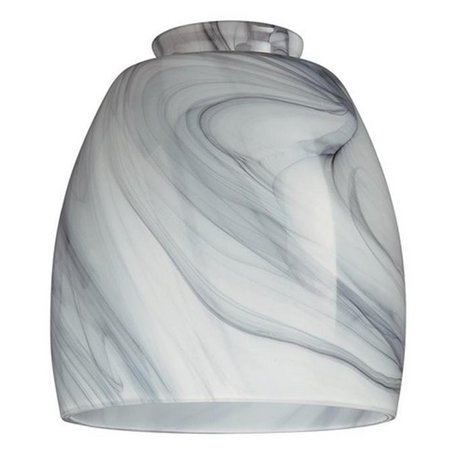 BRIGHTBOMB 2.25 in. Handblown Charcoal Swirl Glass Shade BR2689937